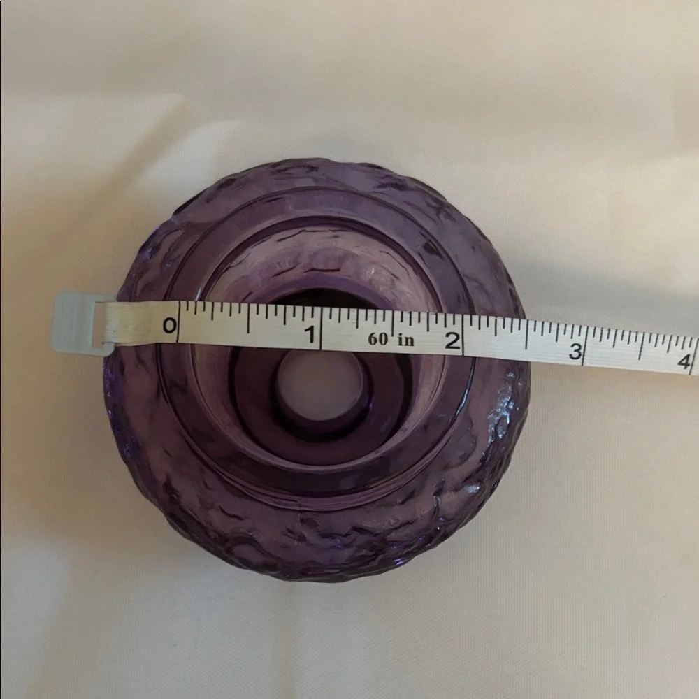 Glass Dual Sized Candle Holders Purple 6 piece NWOT